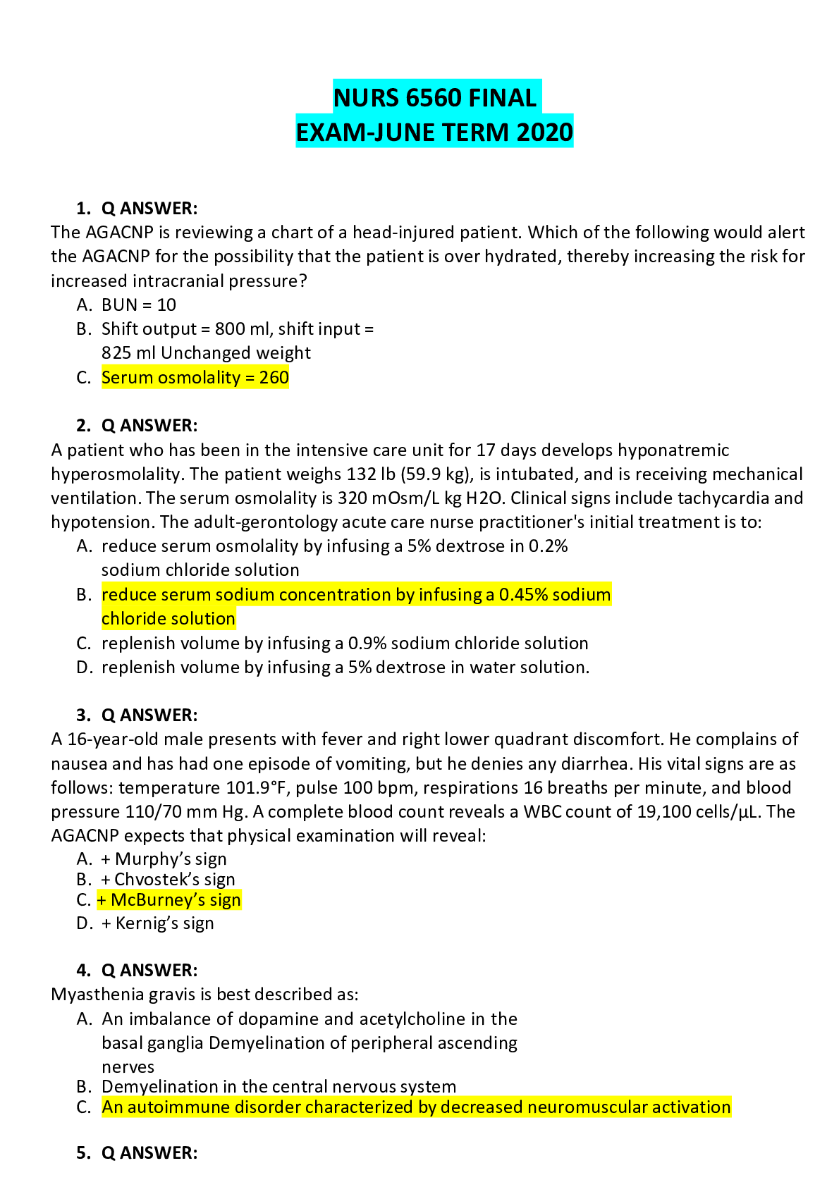 Preview image of NURS 6560 FINAL EXAM-JUNE TERM 2020.pdf document